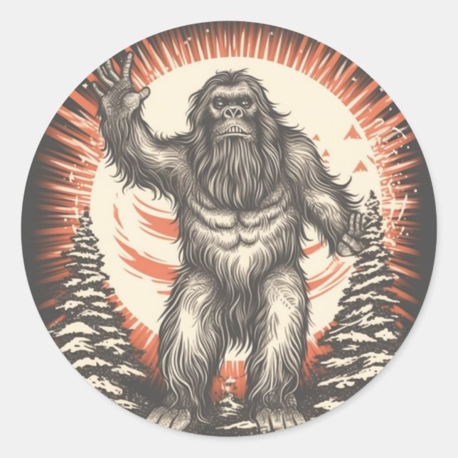 Bigfoot's Patriotic Reverie Classic Round Sticker (Front)
