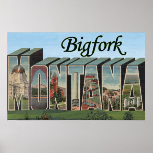 Bigfork, Montana - Large Letter Scenes Poster
