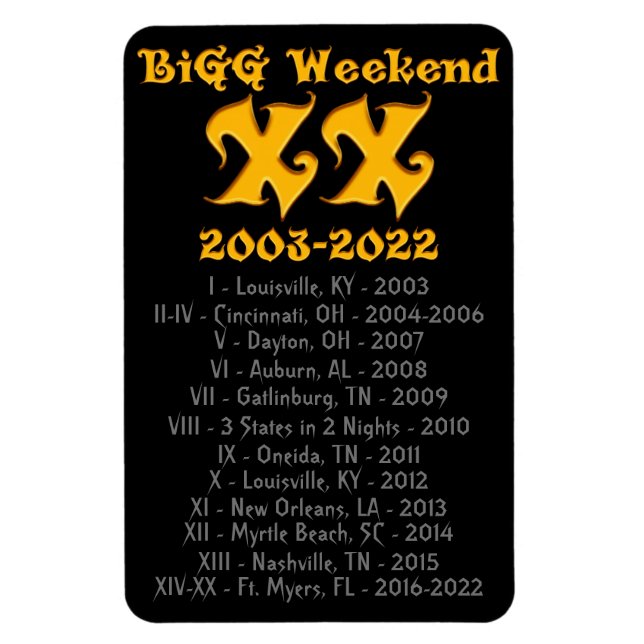 BiGG Weekend XX History Magnet (Vertical)