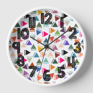 Bigger Boho Triangles  Clock