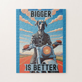 Bigger is Better: A Great Dane Riding a Motorcycle Jigsaw Puzzle
