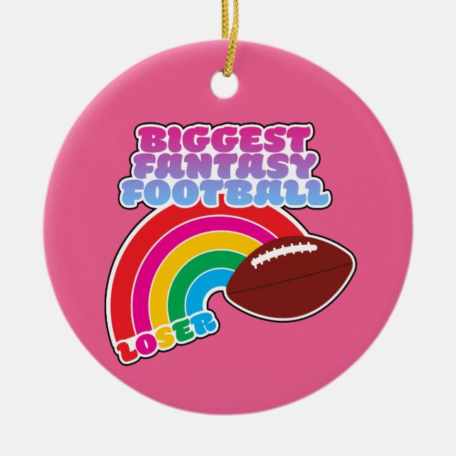 Biggest Fantasy Football Loser Punishment Ceramic Tree Decoration (Front)