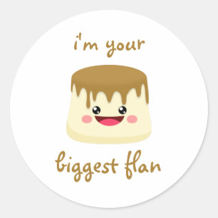 biggest flan classic round sticker