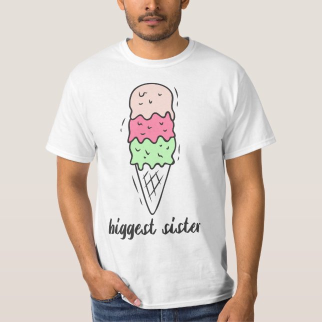 Biggest Sister Tripe Ice Cream Scoop Sketch  T-Shirt (Front)