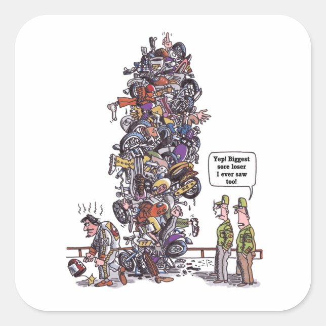 Biggest Sore Loser large square stickers (Front)