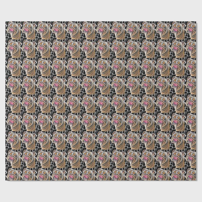 Biggie the Bulldog Animal Gram Wrapping Paper (Flat)