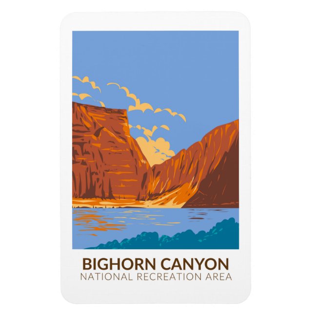 Bighorn Canyon National Recreation Area Vintage Magnet (Vertical)