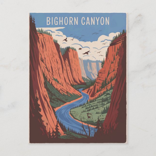 Bighorn Canyon Vintage  Postcard (Front)