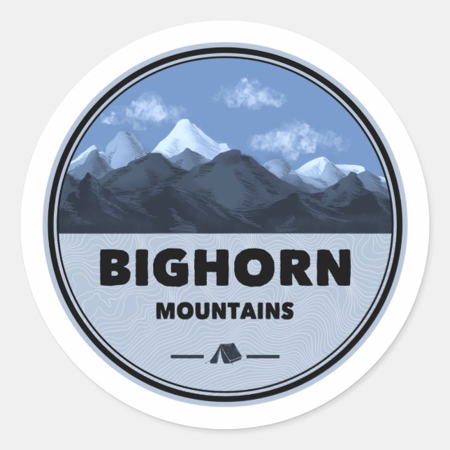 Bighorn Mountains Wyoming Montana Camping Classic Round Sticker (Front)