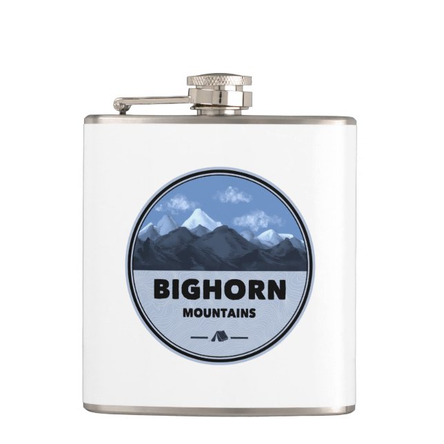 Bighorn Mountains Wyoming Montana Camping Hip Flask (Front)
