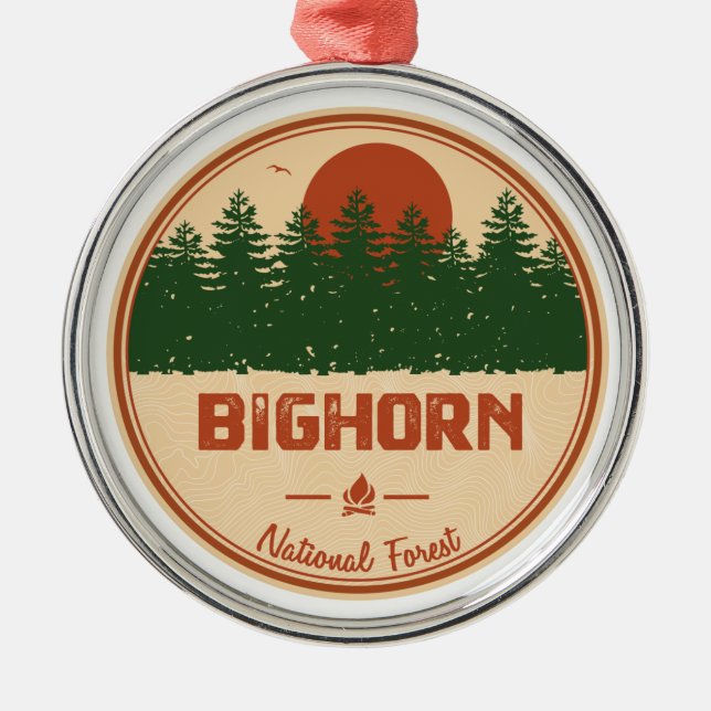 Bighorn National Forest Metal Tree Decoration (Front)
