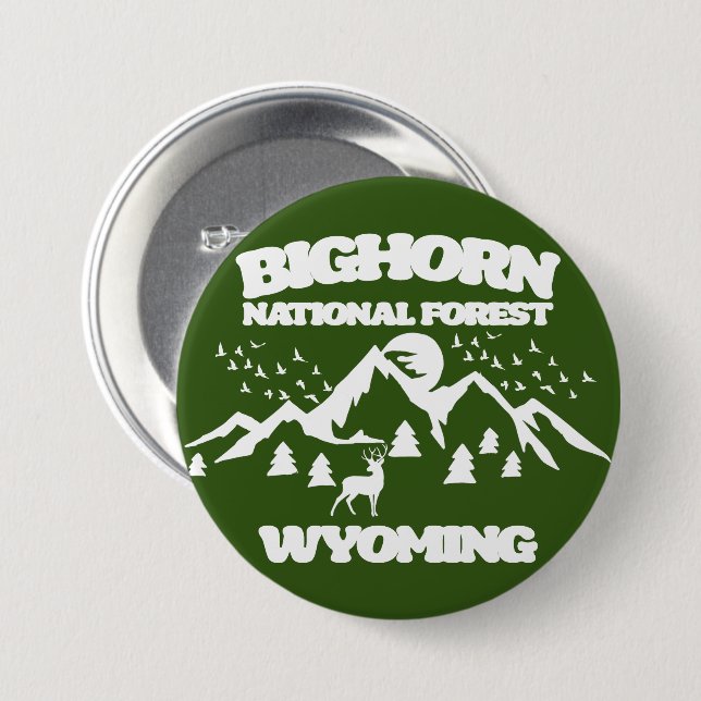 Bighorn National Forest Wyoming 7.5 Cm Round Badge (Front & Back)