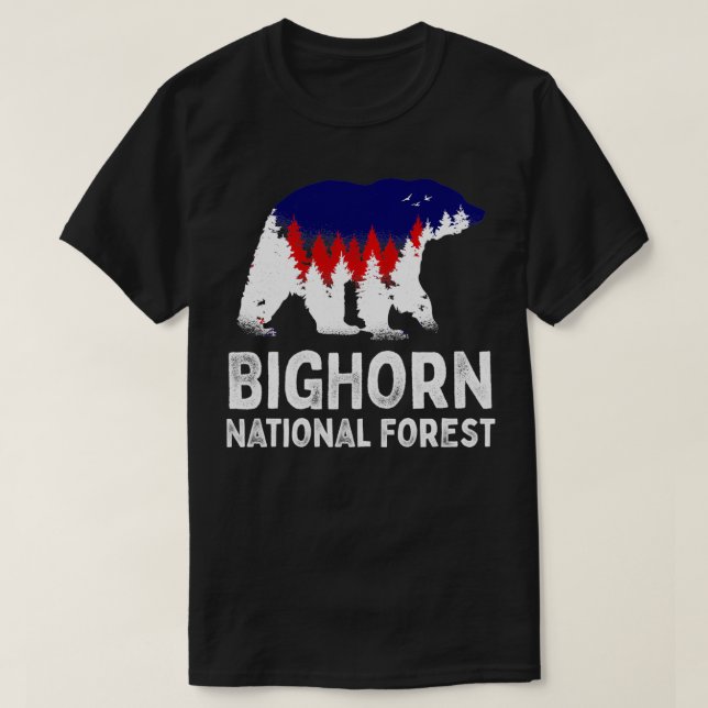 Bighorn National Forest Wyoming Bear WY Rockies Pu T-Shirt (Design Front)