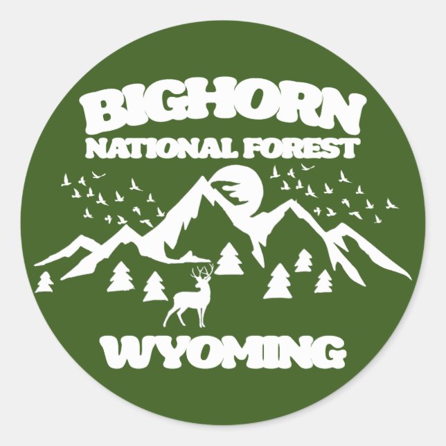 Bighorn National Forest Wyoming Classic Round Sticker (Front)