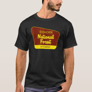 Bighorn National Forest Wyoming Retro Sign T-Shirt