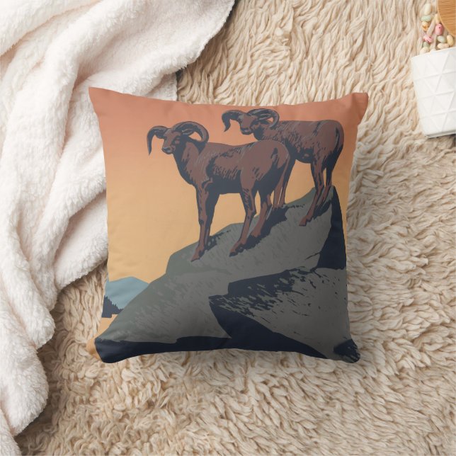 Bighorn Sheep American West Wildlife Cushion (Blanket)