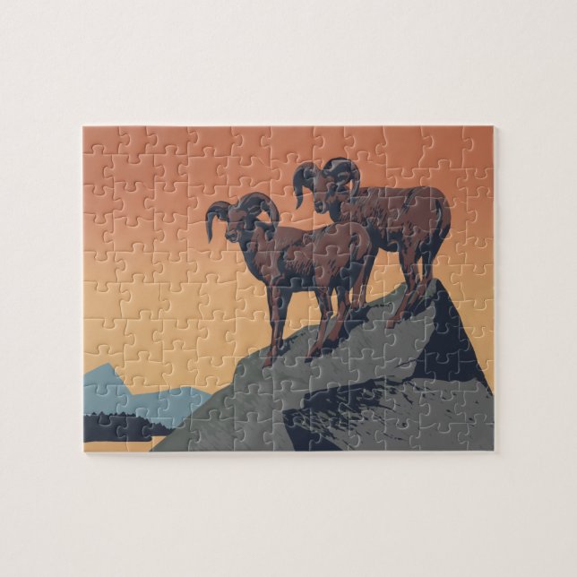 Bighorn Sheep American West Wildlife Jigsaw Puzzle (Horizontal)