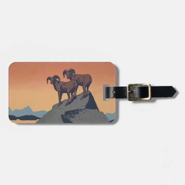 Bighorn Sheep American West Wildlife Luggage Tag (Front Horizontal)