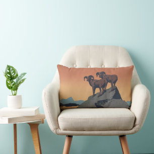 Bighorn Sheep American West Wildlife Lumbar Cushion