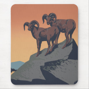 Bighorn Sheep American West Wildlife Mouse Mat