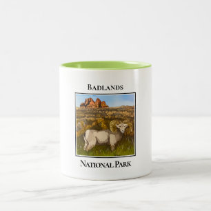 Bighorn Sheep, Badlands National Park, Two-Tone Coffee Mug