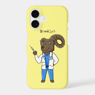 Bighorn sheep doctor cartoon illustration