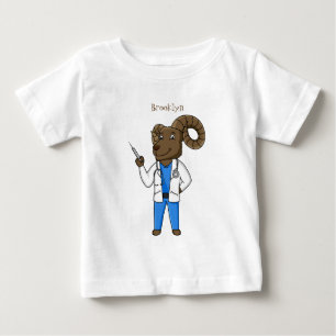 Bighorn sheep doctor cartoon illustration baby T-Shirt