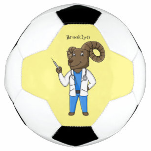 Bighorn sheep doctor cartoon illustration football