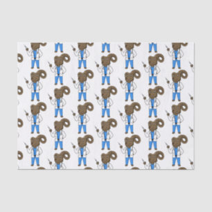 Bighorn sheep doctor cartoon illustration tissue paper