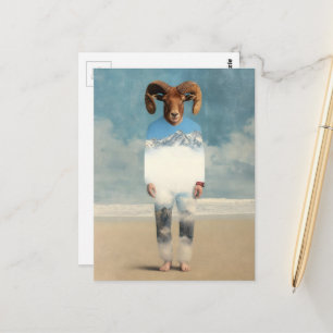 Bighorn Sheep Person on the Beach Postcard