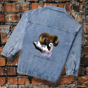 Bighorn Sheep Ram Green Mountains  Denim Jacket
