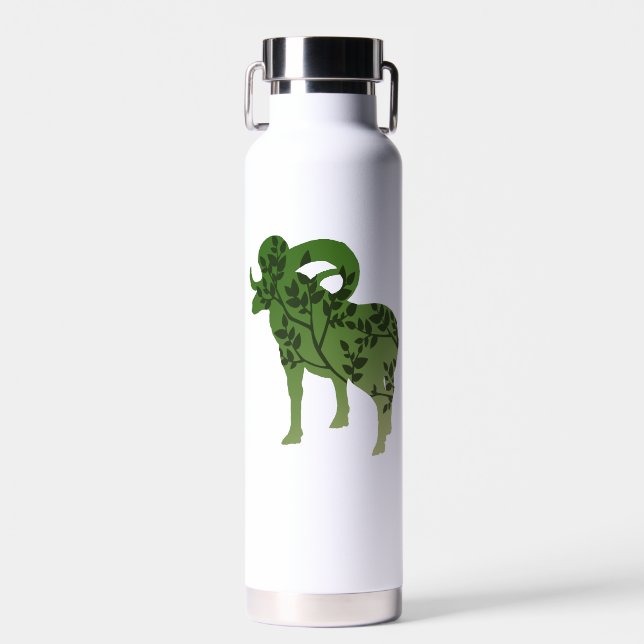 Bighorn Sheep Tree Water Bottle (Front)