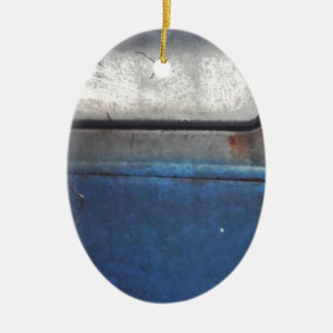 Bight Blue and white vintage truck Ceramic Tree Decoration