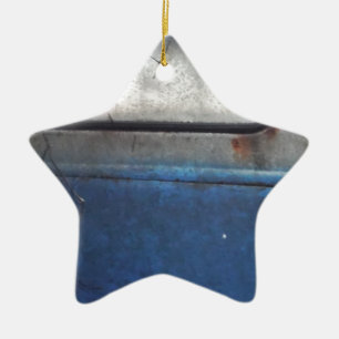 Bight Blue and white vintage truck Ceramic Tree Decoration