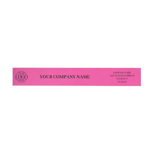 Bight Pink Simple Elegant Branded Business Logo Wrap Around Label