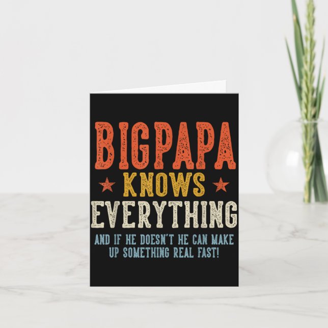 Bigpapa knows everything father's day retro card (Front)