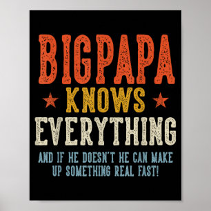 Bigpapa knows everything father's day retro poster