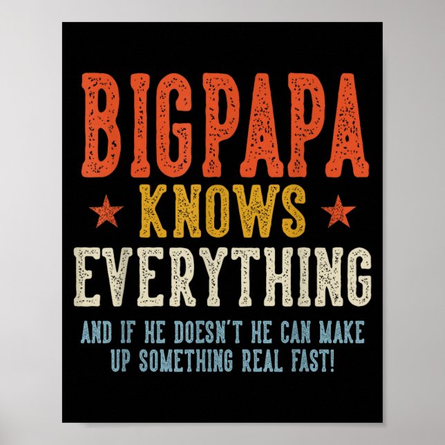 Bigpapa knows everything father's day retro poster (Front)