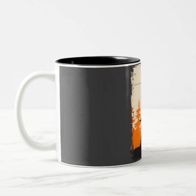 Bigtfoot Sasquatch Cryptid Poster  Two-Tone Coffee Mug (Left)