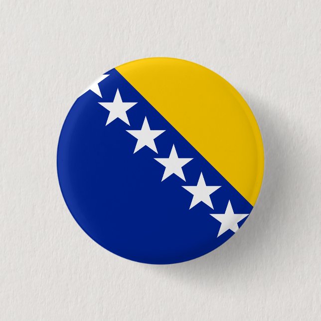 BiH Flag Coaster 3 Cm Round Badge (Front)