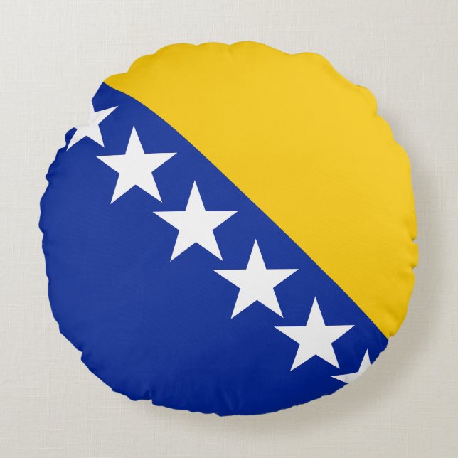 BiH Flag Round Cushion (Front)