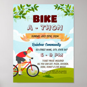 Bike-a-Thon fundraiser flyer poster template