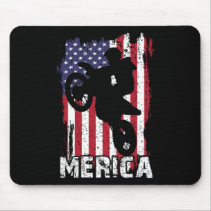 Bike American Flag Merica Motocross 4th Of July Bo Mouse Mat