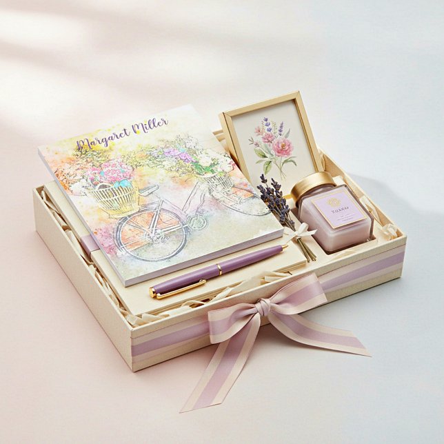 Bike and flowers personalised notepad (Creator Uploaded)