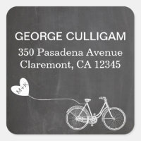 Bike and heart Address Label - wedding postage
