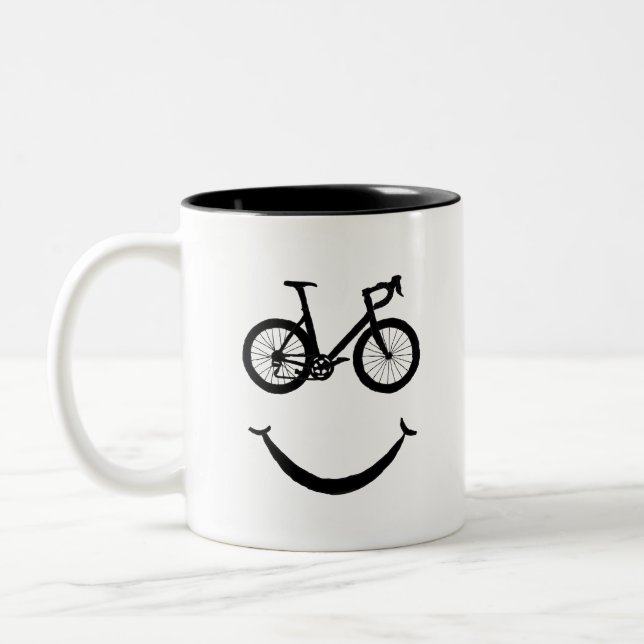 Bike Art Riding Bicycle Clipart Biking Clip Art Two-Tone Coffee Mug (Left)