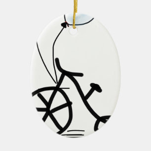 bike balloon party custom personalise Anniversary Ceramic Tree Decoration
