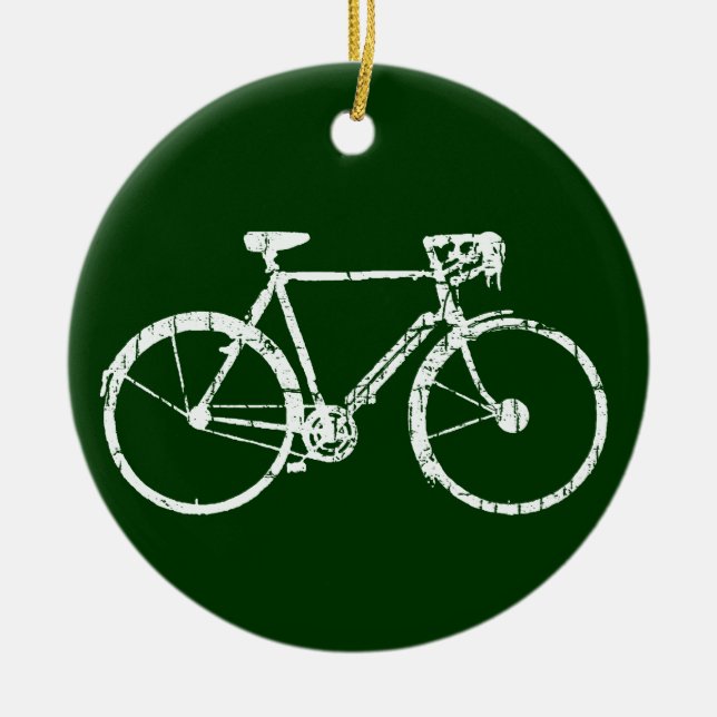 bike , bicycle ; biking / cycling ceramic tree decoration (Front)