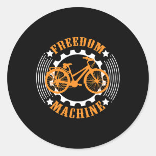 Bike Bicycle Biking Cycling Cyclist Ride Mountain Classic Round Sticker