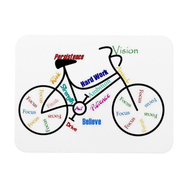 Bike, Bicycle, Cycle, Sport, Biking, Motivational Magnet (Horizontal)